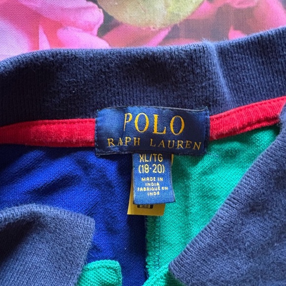 Polo by Ralph Lauren Kids Color Block‎ Polo Shirt  size 18/20 - Picture 4 of 4